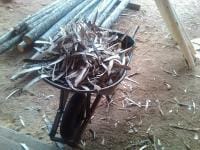 Shavings of the drawknife I use them for my wife's flowerbeds