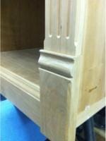 Bookcase base cabinet trim detail