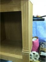 Bookcase base cabinet trim detail