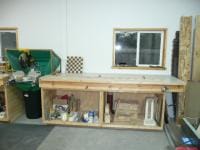 right side base cabinets/mitersaw out feed table