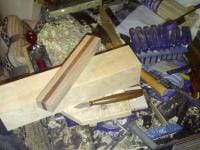 Maple, Dogwood and Purpleheart looking to become a mallet