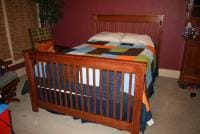 My son's full size bed converted for his crib.
