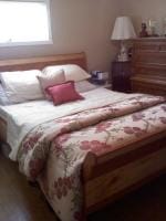 Completed Sleigh Bed setup in Bedroom