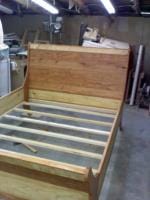 Sleigh Bed with Mattress supports installed